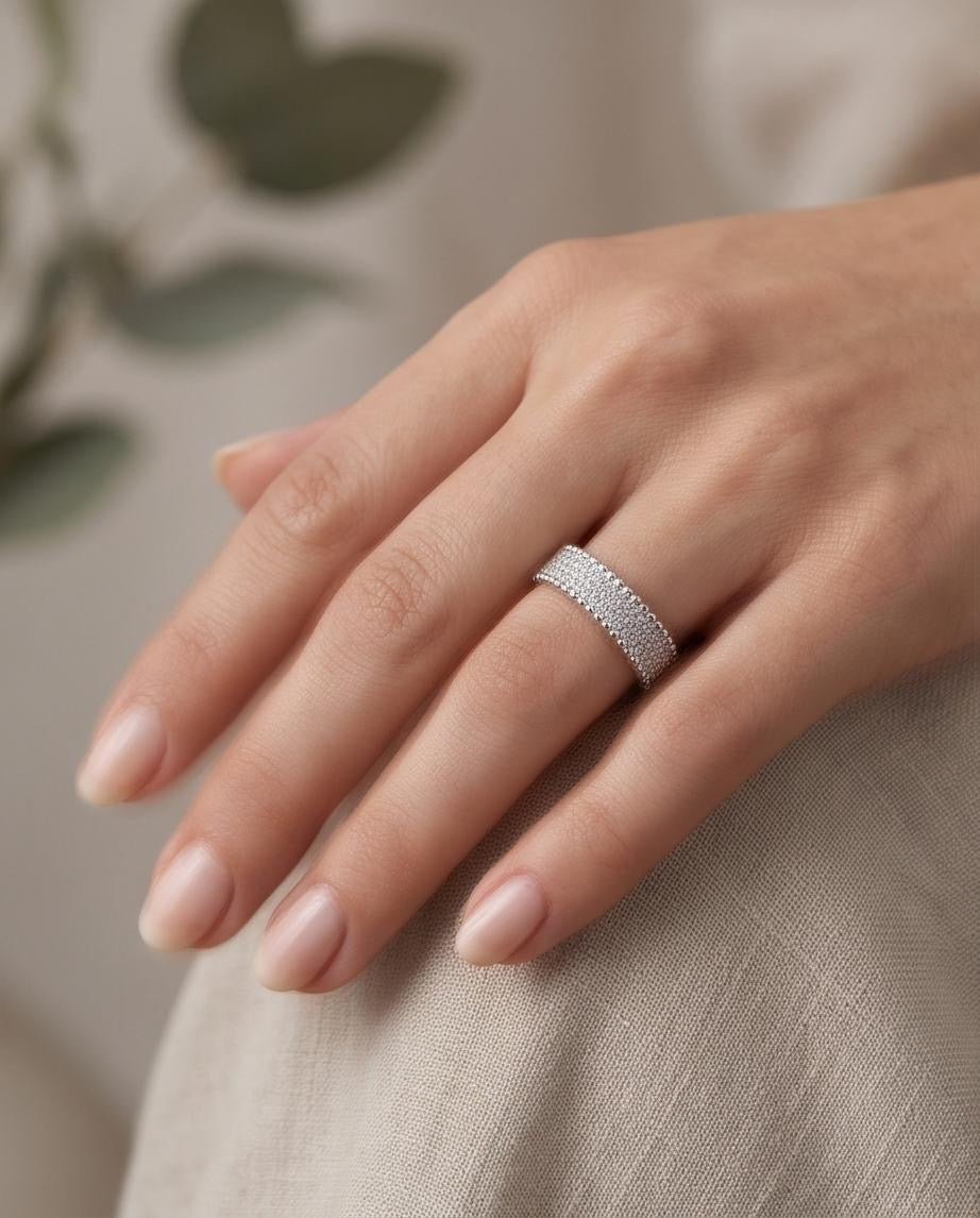 D Color Moissanite Band Ring