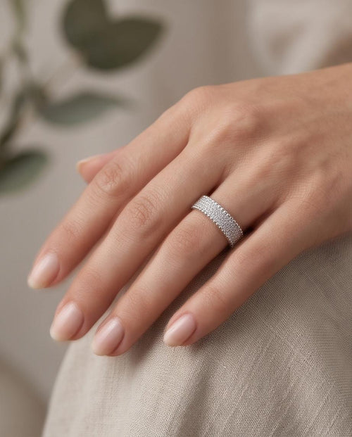 D Color Moissanite Band Ring