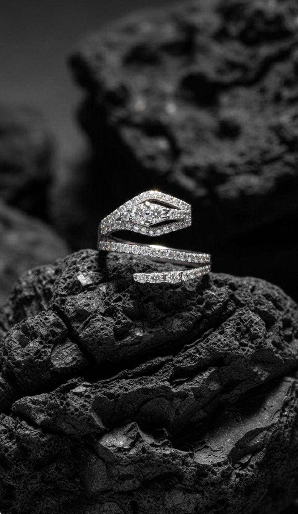 D Color Moissanite Wrap Ring